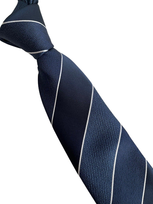 navy and medum blue classic club striped design tie